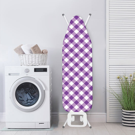 Violet And White Gingham Pattern Print Ironing Board Cover