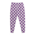 Violet And White Gingham Pattern Print Jogger Pants