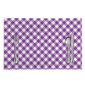 Violet And White Gingham Pattern Print Placemat