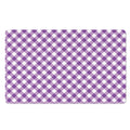 Violet And White Gingham Pattern Print Polyester Doormat