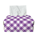 Violet And White Gingham Pattern Print Rectangle Tissue Box Cover