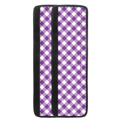 Violet And White Gingham Pattern Print Refrigerator Handle Covers