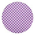 Violet And White Gingham Pattern Print Round Blanket