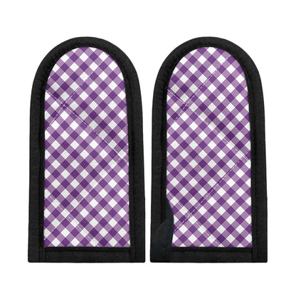 Violet And White Gingham Pattern Print Skillet Handle Cover