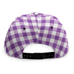Violet And White Gingham Pattern Print Snapback Cap