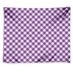 Violet And White Gingham Pattern Print Tapestry