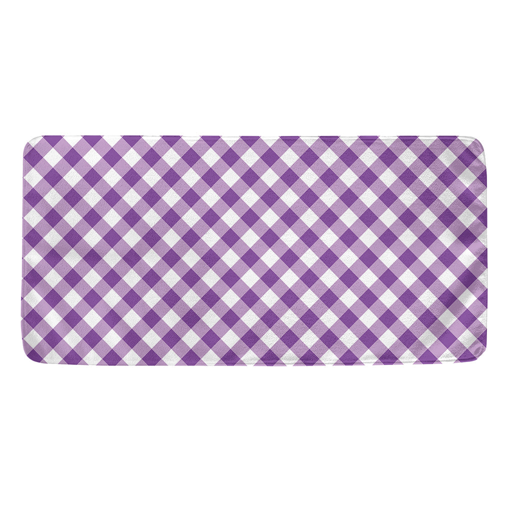 Violet And White Gingham Pattern Print Towel