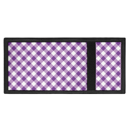 Violet And White Gingham Pattern Print Trifold Wallet