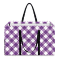 Violet And White Gingham Pattern Print Utility Tote Bag