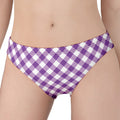 Violet And White Gingham Pattern Print Women's Panties