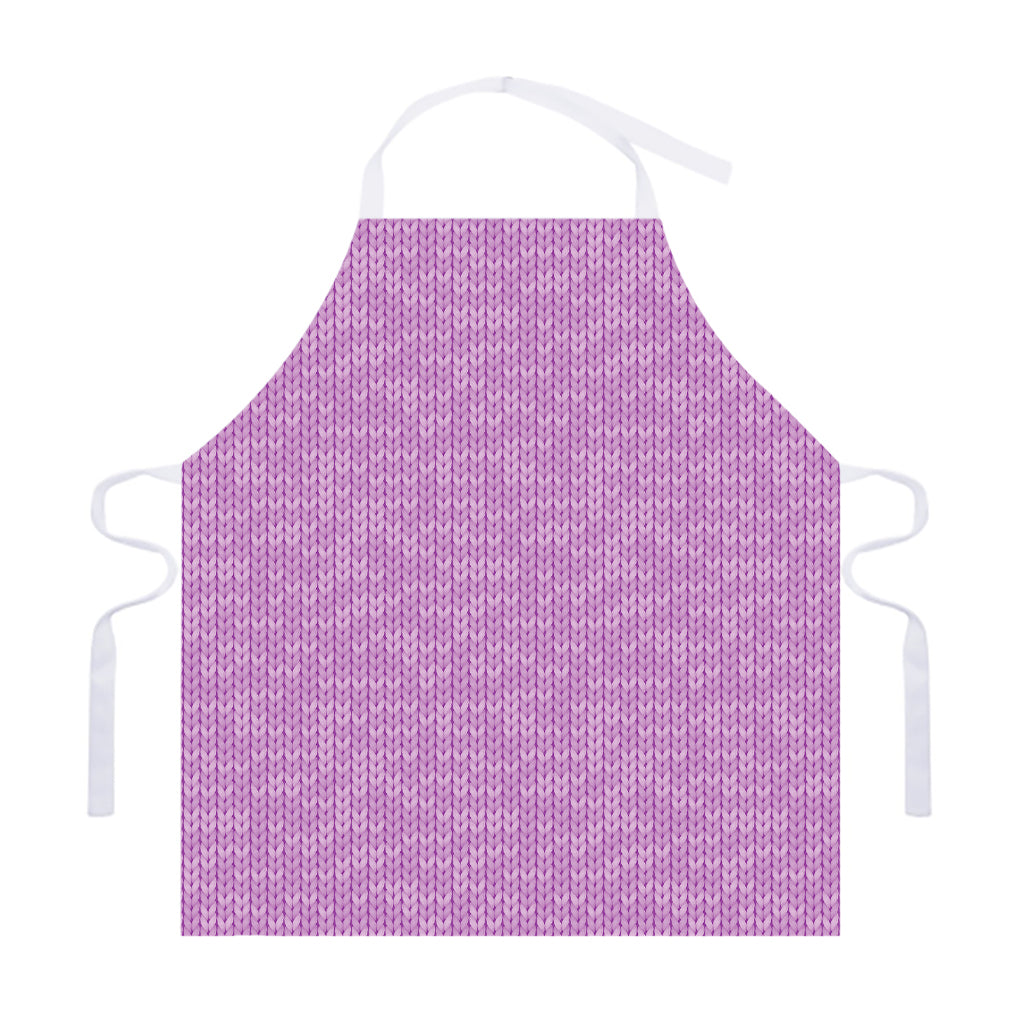 Violet Knitted Pattern Print Adjustable Apron