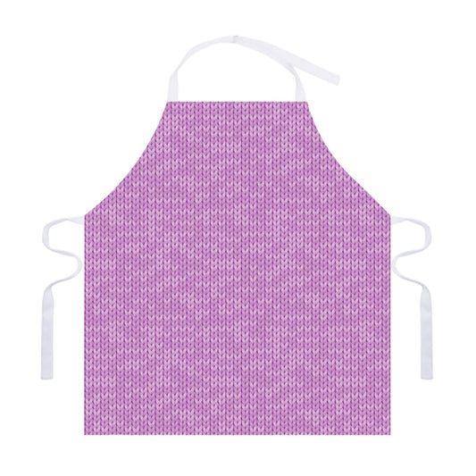Violet Knitted Pattern Print Adjustable Apron
