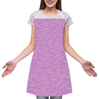 Violet Knitted Pattern Print Adjustable Apron
