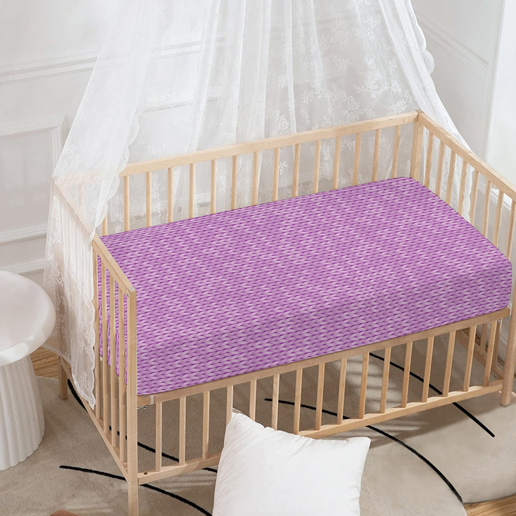 Violet Knitted Pattern Print Baby Crib Sheet