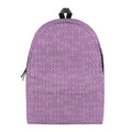 Violet Knitted Pattern Print School Backpack