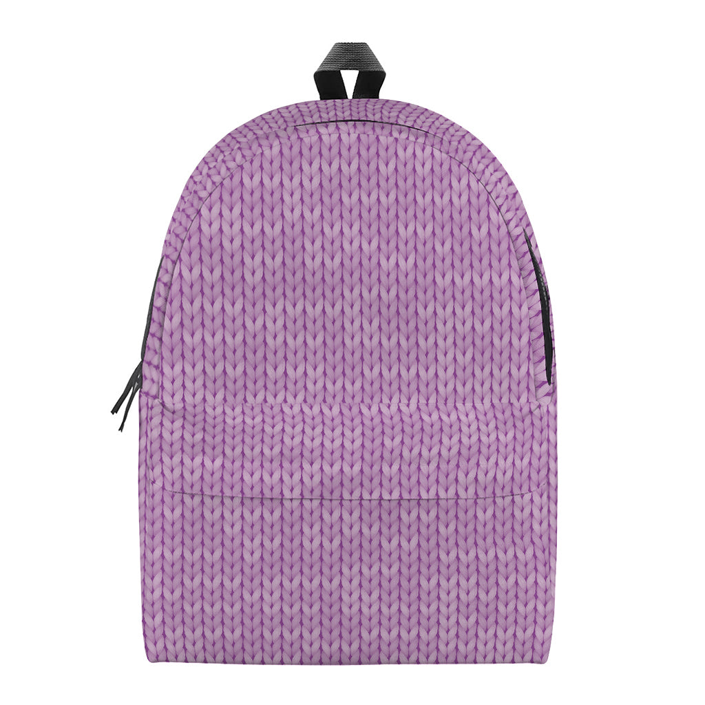 Violet Knitted Pattern Print Backpack