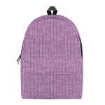 Violet Knitted Pattern Print Backpack