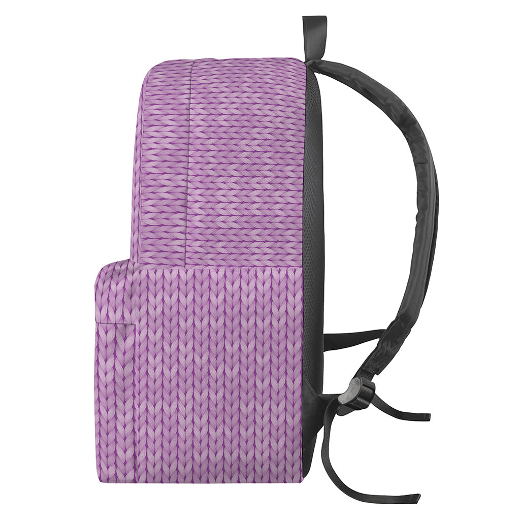 Violet Knitted Pattern Print Backpack
