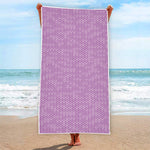 Violet Knitted Pattern Print Beach Towel