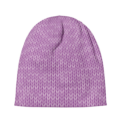 Violet Knitted Pattern Print Beanie