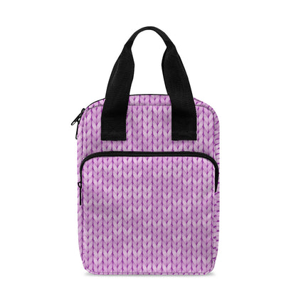 Violet Knitted Pattern Print Bible Tote Bag