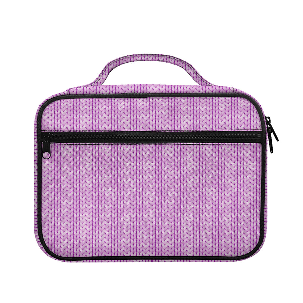 Violet Knitted Pattern Print Briefcase Bible Bag