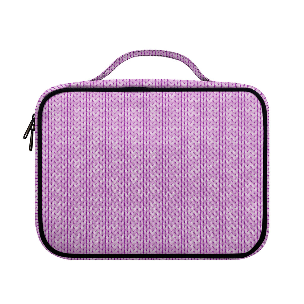 Violet Knitted Pattern Print Briefcase Bible Bag