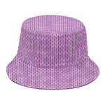 Violet Knitted Pattern Print Bucket Hat