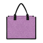 Violet Knitted Pattern Print Canvas Tote Bag