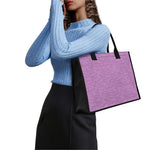 Violet Knitted Pattern Print Canvas Tote Bag