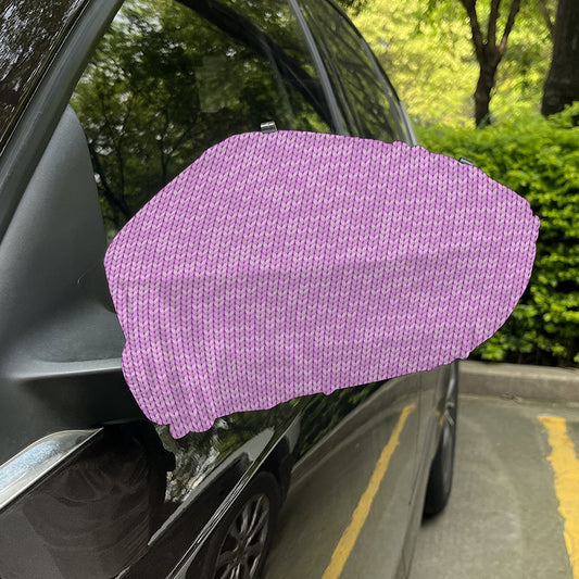 Violet Knitted Pattern Print Car Side Mirror Covers