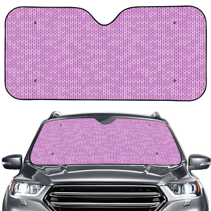 Violet Knitted Pattern Print Car Windshield Sun Shade
