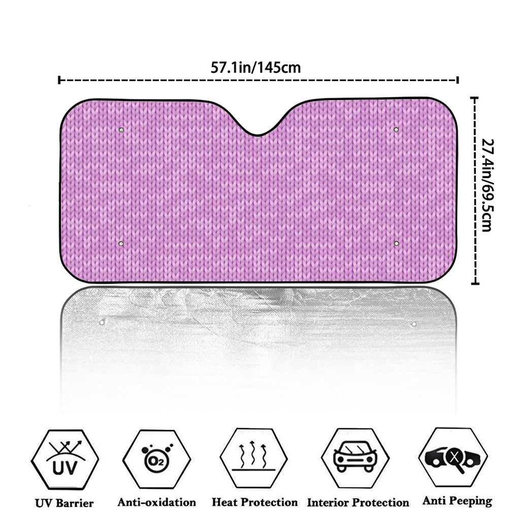 Violet Knitted Pattern Print Car Windshield Sun Shade