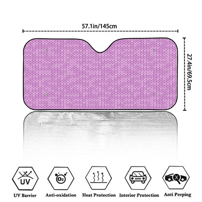 Violet Knitted Pattern Print Car Windshield Sun Shade