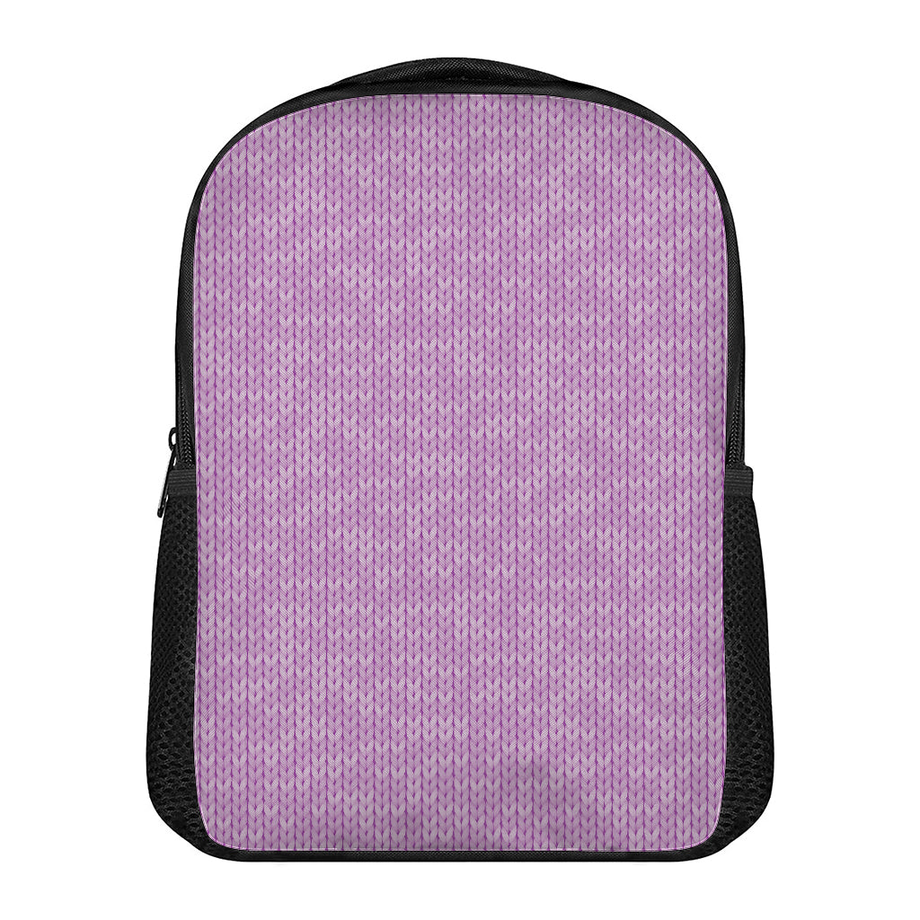 Violet Knitted Pattern Print Casual Backpack
