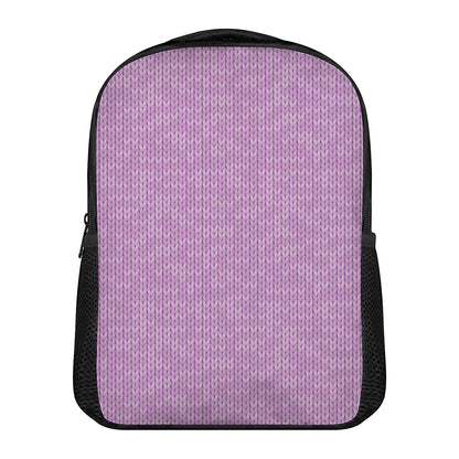 Violet Knitted Pattern Print Casual Backpack