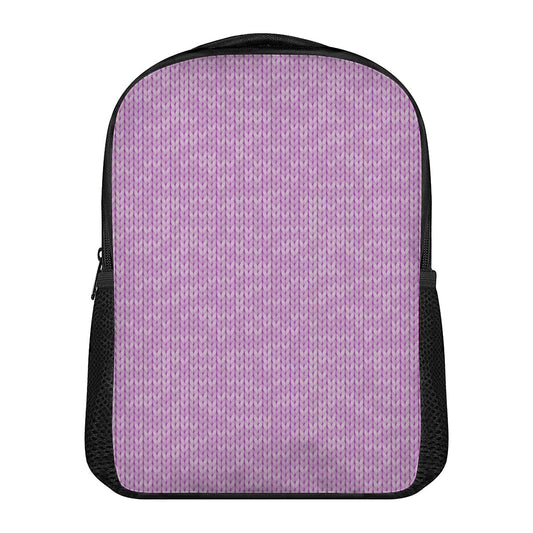 Violet Knitted Pattern Print Casual Backpack