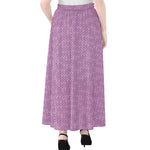Violet Knitted Pattern Print Chiffon Maxi Skirt