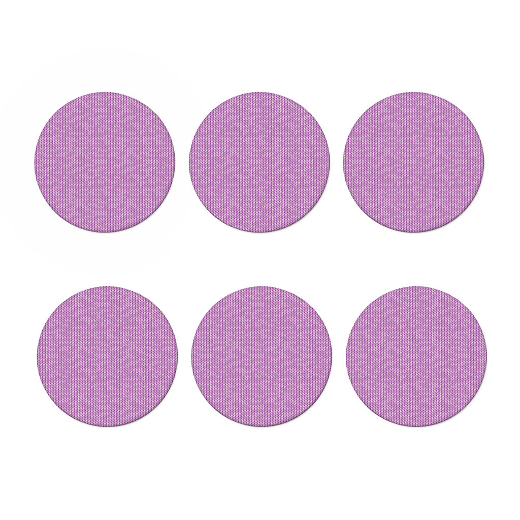 Violet Knitted Pattern Print Coaster Set
