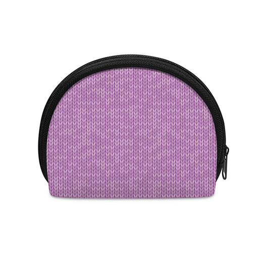 Violet Knitted Pattern Print Coin Purse