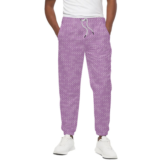 Violet Knitted Pattern Print Cotton Pants