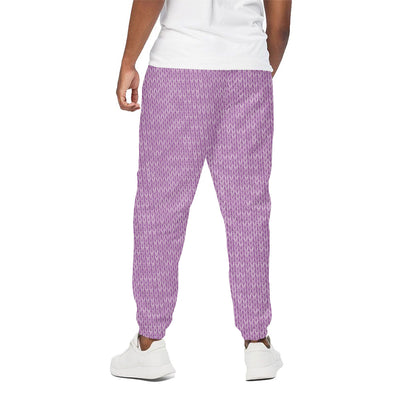 Violet Knitted Pattern Print Cotton Pants