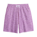 Violet Knitted Pattern Print Cotton Shorts