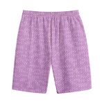 Violet Knitted Pattern Print Cotton Shorts
