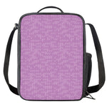 Violet Knitted Pattern Print Crossbody Lunch Bag
