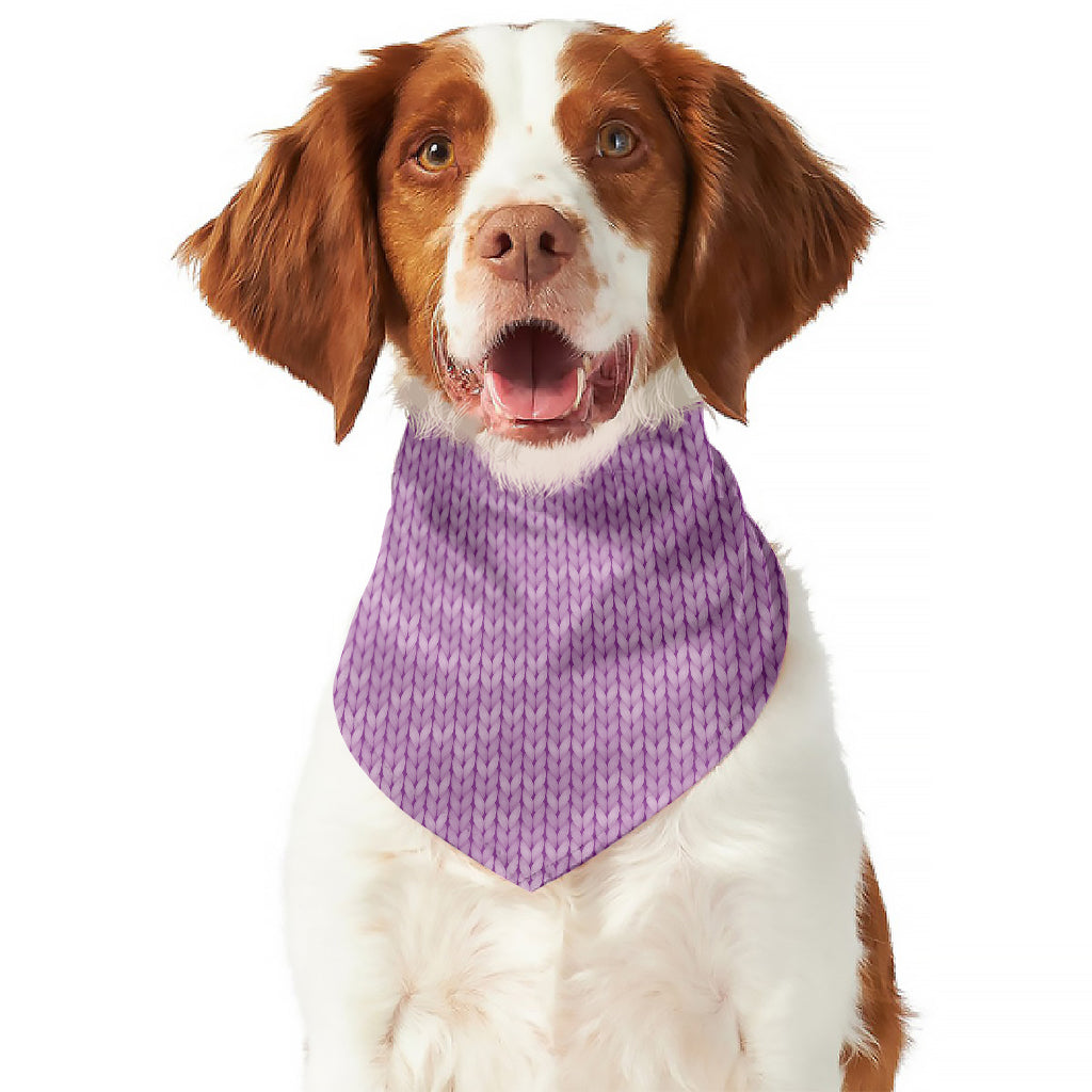 Violet Knitted Pattern Print Dog Bandana