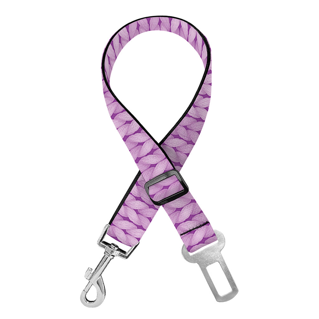 Violet Knitted Pattern Print Dog Seat Belt