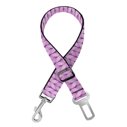 Violet Knitted Pattern Print Dog Seat Belt