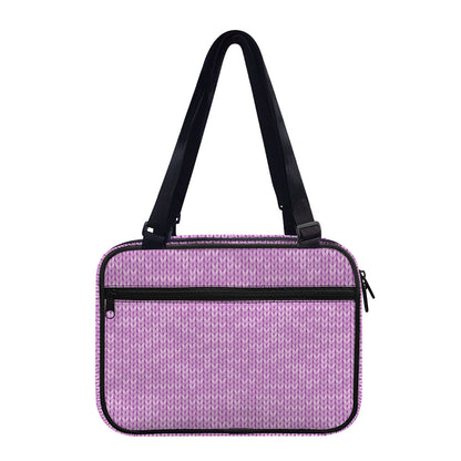 Violet Knitted Pattern Print Double Strap Bible Bag