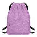Violet Knitted Pattern Print Drawstring Backpack